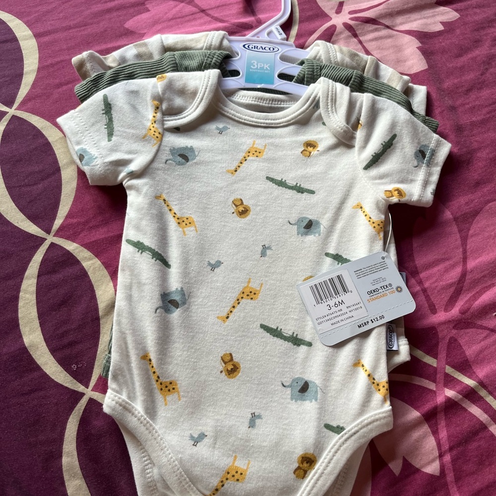 Cute Animal Print Baby Bodysuits